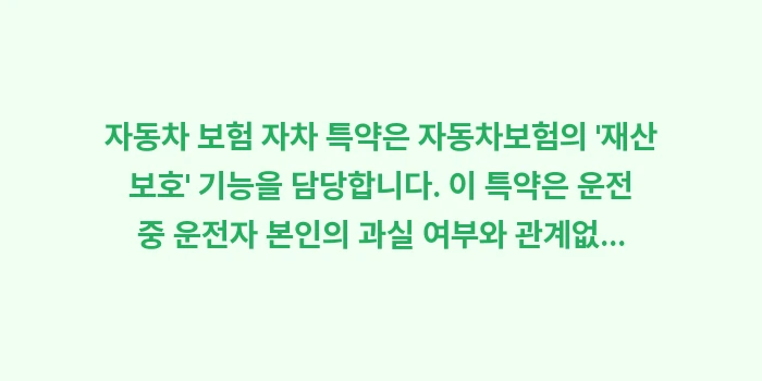 자동차 보험 자차 특약: 자동차 보험 자차 특약은 자... (1)