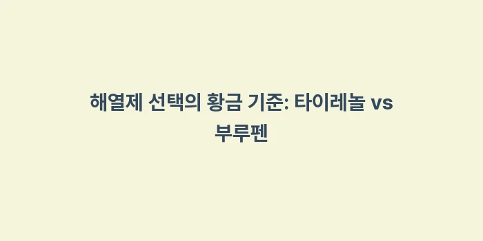 감기약 복용 상식: 해열제 선택의 황금 기준:... (2)