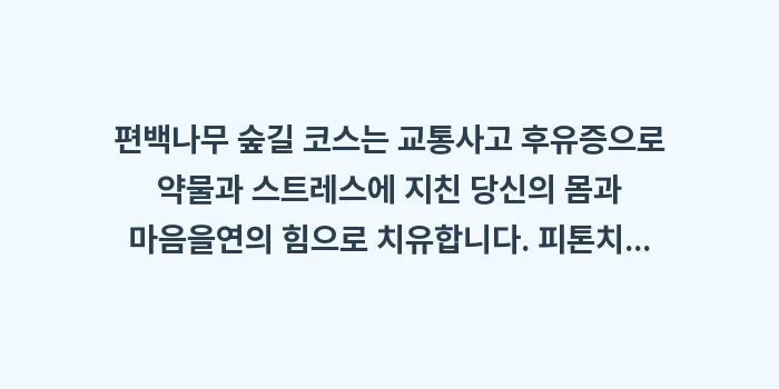 편백나무 숲길 코스: 편백나무 숲길 코스는 교통사... (1)