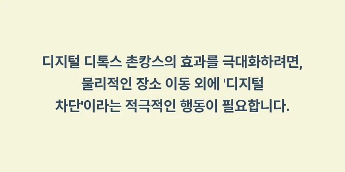 디지털 디톡스 촌캉스: 디지털 디톡스 촌캉스의 효과... (1)