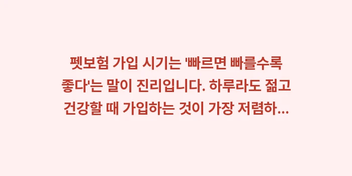 펫보험 가입 시기: 펫보험 가입 시기는 빠르면... (1)
