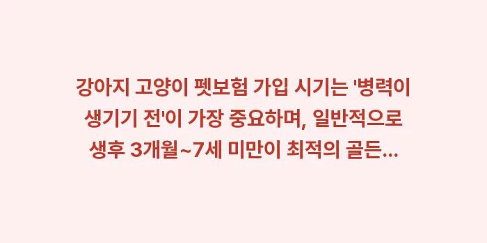 강아지 고양이 펫보험 가입 시기: 강아지 고양이 펫보험 가입... (2)