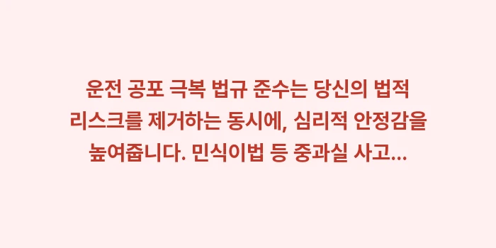 운전 공포 극복 법규: 운전 공포 극복 법규 준수는... (2)