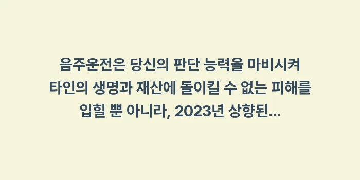 음주운전 사고부담금: 음주운전은 당신의 판단 능력... (1)