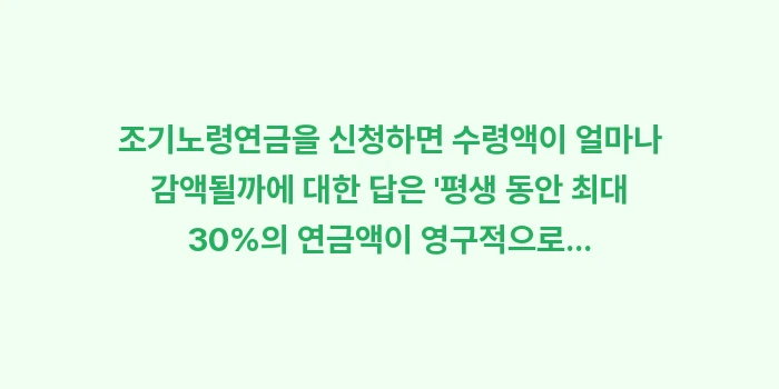 조기노령연금을 신청하면 수령액이 얼마나 감액될까: 조기노령연금을 신청하면 수령... (1)