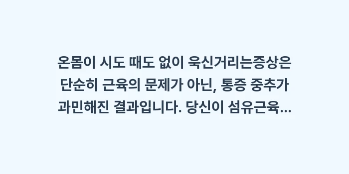 섬유근육통으로 오해하기 쉬운 증상: 온몸이 시도 때도 없이 욱신... (1)