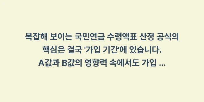 국민연금 수령액표는 어떻게 산정되며 내 연금은 얼마일까: 복잡해 보이는 국민연금 수령... (2)