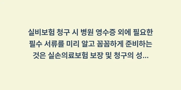 실비보험 청구 시 병원 영수증 외에 필요한 필수 서류: 실비보험 청구 시 병원 영수... (1)