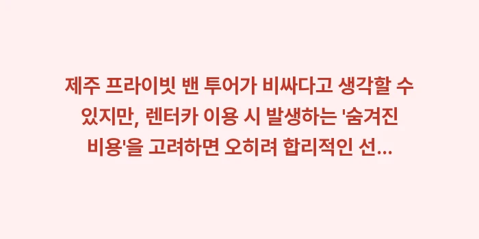 제주 프라이빗 밴 투어: 제주 프라이빗 밴 투어가 비... (1)