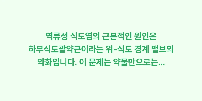 하부식도괄약근: 역류성 식도염의 근본적인 원... (1)