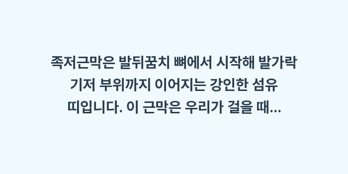 족저근막염 완치 가이드: 족저근막은 발뒤꿈치 뼈에서... (1)