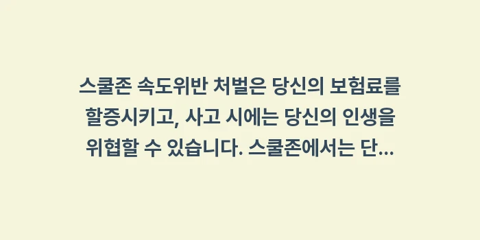 스쿨존 속도위반 처벌: 스쿨존 속도위반 처벌은 당신... (1)