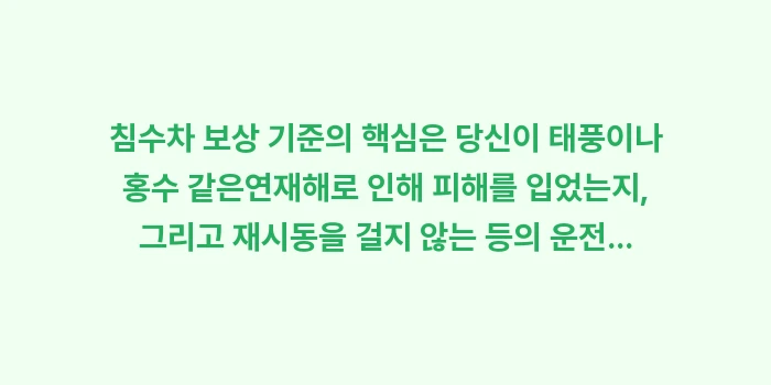 침수차 보상 기준: 침수차 보상 기준의 핵심은... (2)