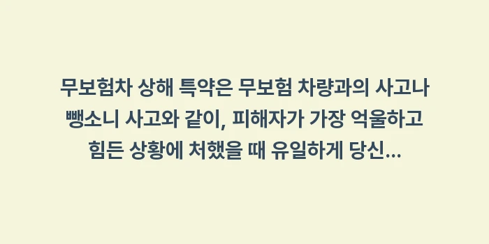 무보험차 상해 특약: 무보험차 상해 특약은 무보험... (1)