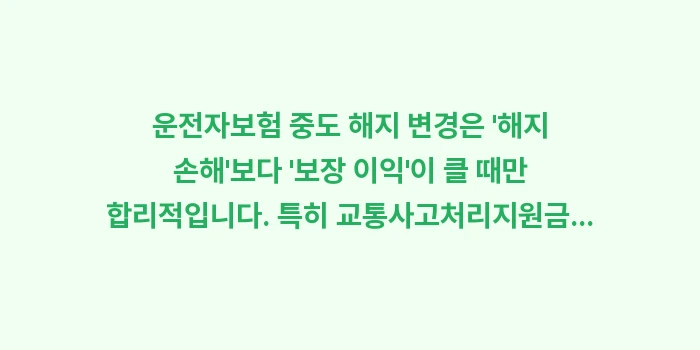 운전자보험 중도 해지 변경: 운전자보험 중도 해지 변경은... (1)