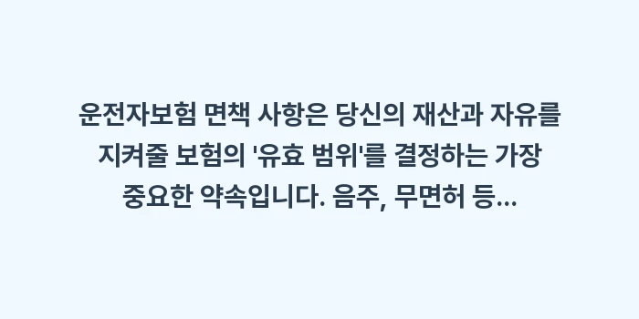 운전자보험 면책 사항: 운전자보험 면책 사항은 당신... (1)