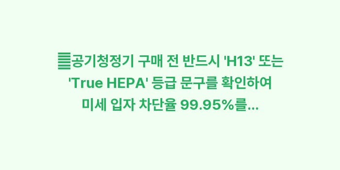 공기청정기 필터 등급 비교: ✔공기청정기 구매 전 반드시... (1)