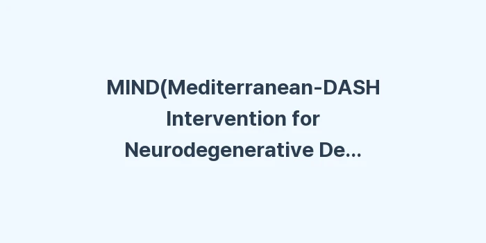 치매 예방 식단: MIND(Mediterran... (1)