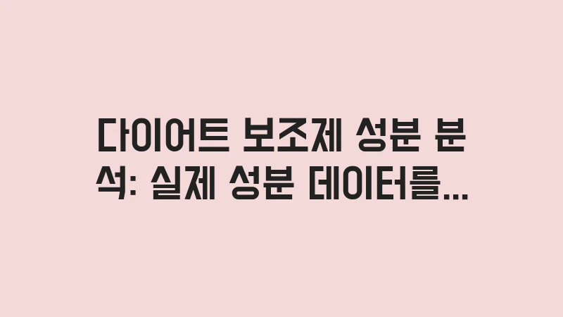 diet supplement analysis