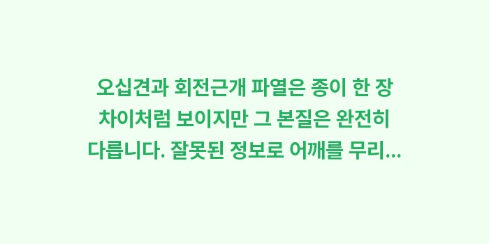 오십견 vs 회전근개 파열: 오십견과 회전근개 파열은 종... (2)