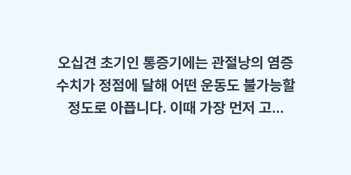 오십견 치료법: 오십견 초기인 통증기에는 관... (1)