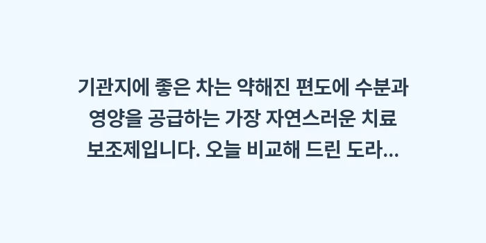 기관지에 좋은 차: 기관지에 좋은 차는 약해진... (2)