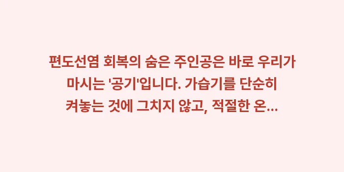 가습기 사용법: 편도선염 회복의 숨은 주인공... (2)