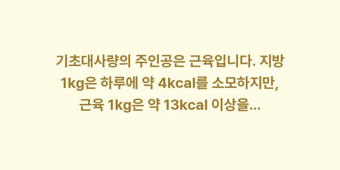 기초대사량 높이는 습관: 기초대사량의 주인공은 근육입... (1)