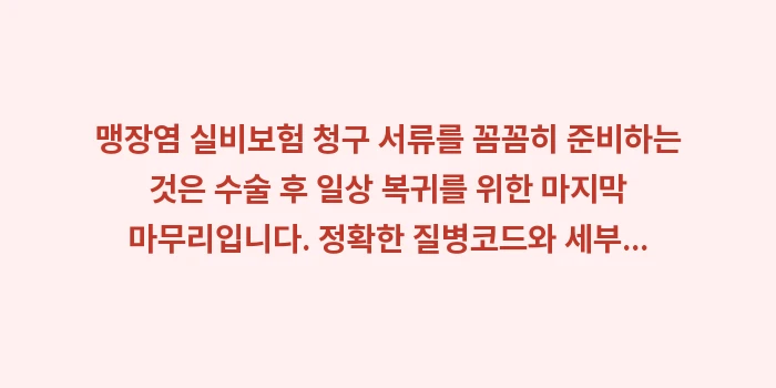 맹장염 실비보험 청구 서류: 맹장염 실비보험 청구 서류를... (2)