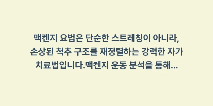 맥켄지 운동 분석: 맥켄지 요법은 단순한 스트레... (2)