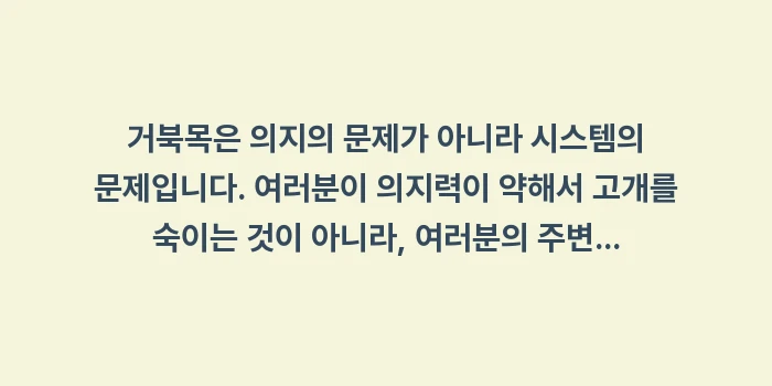 거북목 교정과 환경 개선: 거북목은 의지의 문제가 아니... (2)
