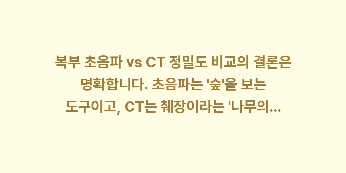 복부 초음파 vs CT: 복부 초음파 vs CT 정밀... (2)