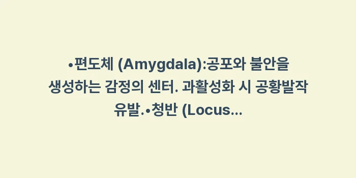 공황장애 원인 분석: •편도체 (Amygdala)... (1)