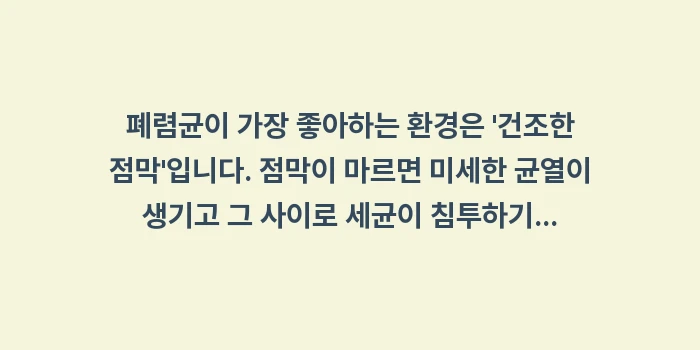 폐렴 예방에 좋은 음식과 생활 습관: 폐렴균이 가장 좋아하는 환경... (1)