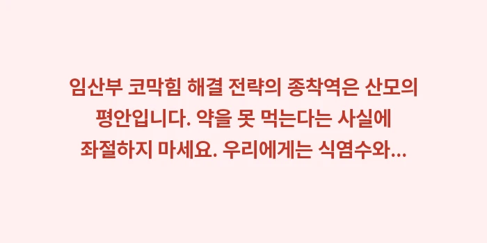 임산부 코막힘 해결 전략: 임산부 코막힘 해결 전략의... (2)