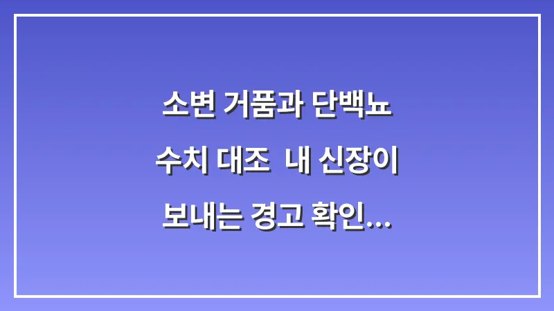 소변 거품과 단백뇨 수치 대조: 내 신장이 보내는 경고 확인하는 법 대표 이미지
