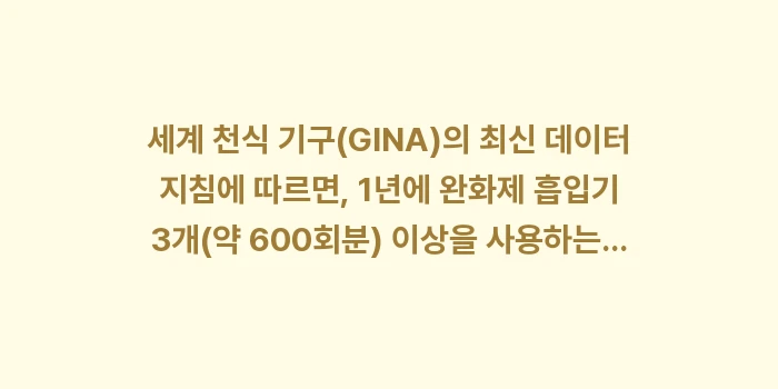 속효성 증상 완화제 질병 조절제 비교: 세계 천식 기구(GINA)의... (1)