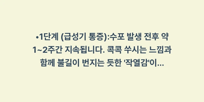 대상포진 통증 단계: •1단계 (급성기 통증):수... (1)