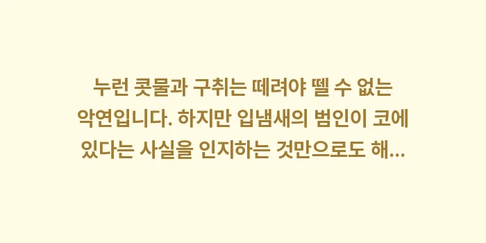 누런 콧물과 구취의 상관관계: 누런 콧물과 구취는 떼려야... (2)