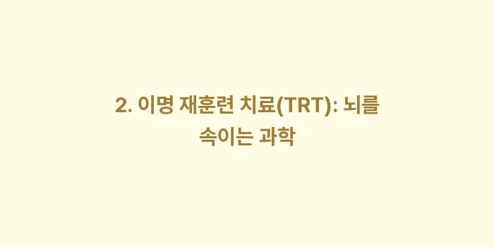 이명 치료 병원: 2. 이명 재훈련 치료(TR... (2)