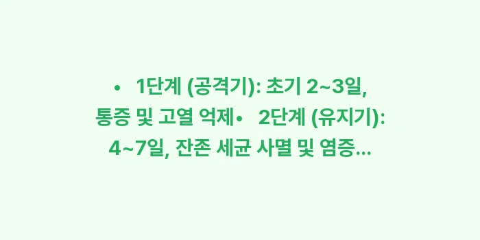 중이염 항생제 복용: •   1단계 (공격기):... (1)