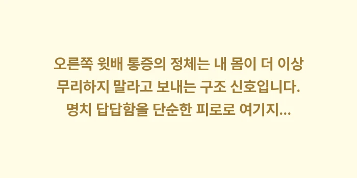 오른쪽 윗배 통증: 오른쪽 윗배 통증의 정체는... (2)