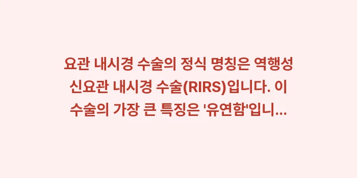요관 내시경 수술 분석: 요관 내시경 수술의 정식 명... (1)