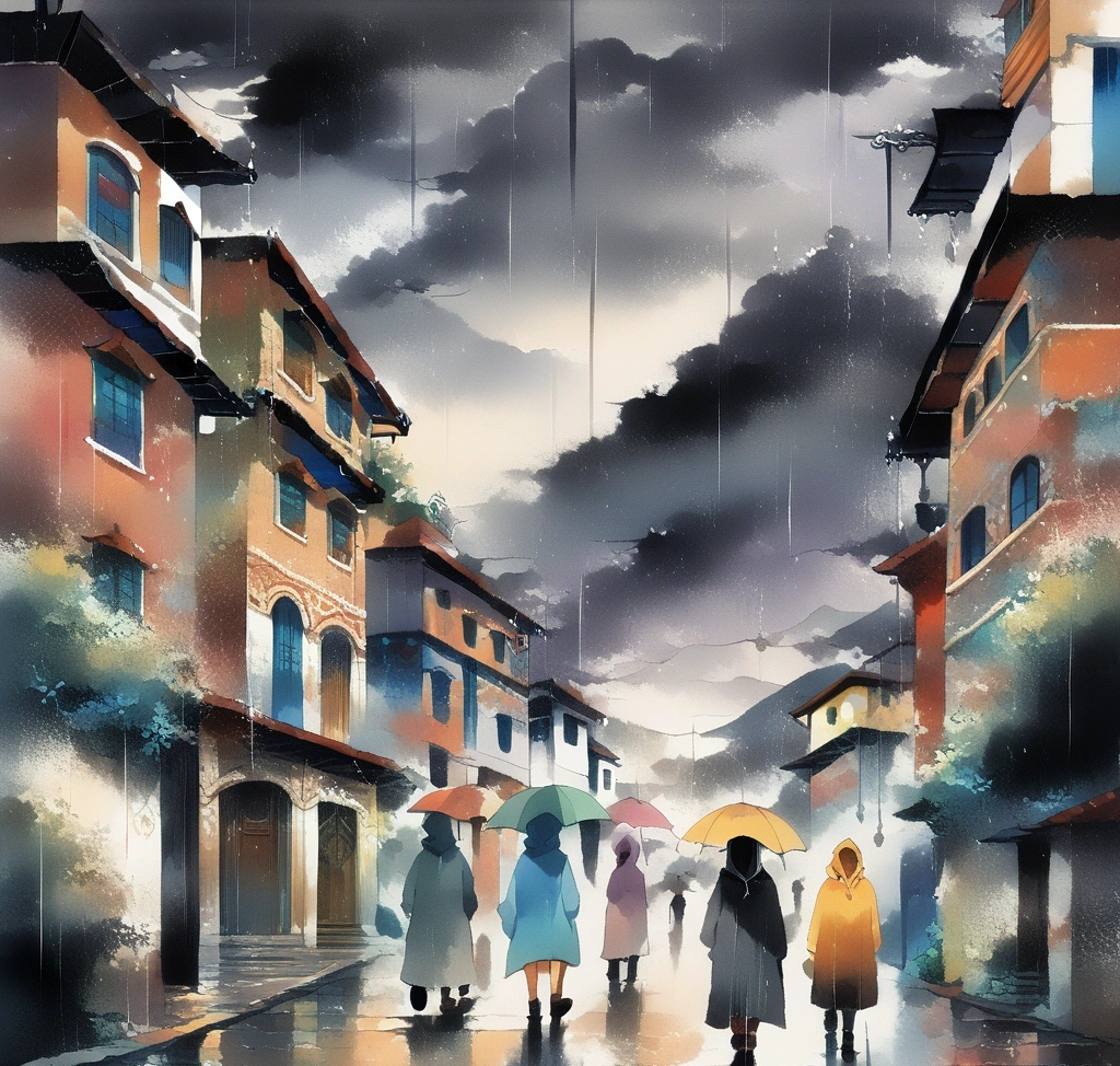 kathmandu monsoon thamel dynamic sight of travelers walking 1