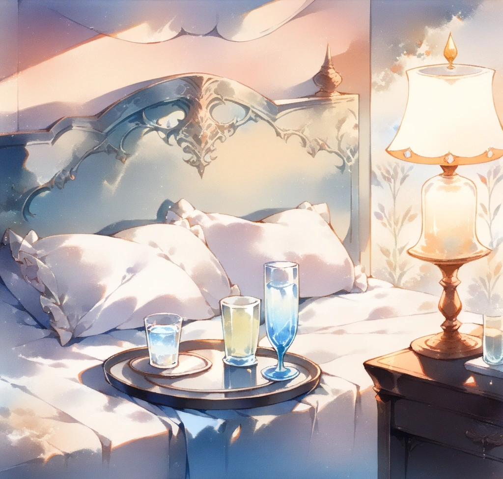 A serene and luxurious bedroom setting with a warm bedside lamp, a glass of water, and a single capsule on a small marble tray, symbolizing a peaceful end to the day and the beginning of a healthy metabolic cycle during sleep. 수면 다이어트 기초대사량을 높이는 잔티젠 미역 등 복합추출물 효능 데이터 - A serene and luxurious bedroom setting with a warm bedside lamp, a glass of water, and a single capsule on a small marble tray, symbolizing a peaceful end to the day and the beginning of a healthy metabolic cycle during sleep.
