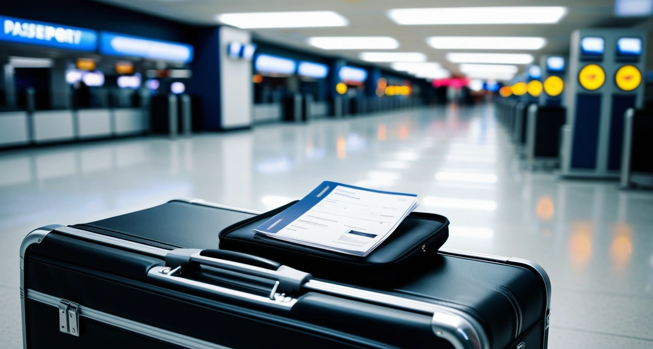 해외여행자보험 참고 이미지 : 공항 수하물 분실 및 지연 신고서와 여권