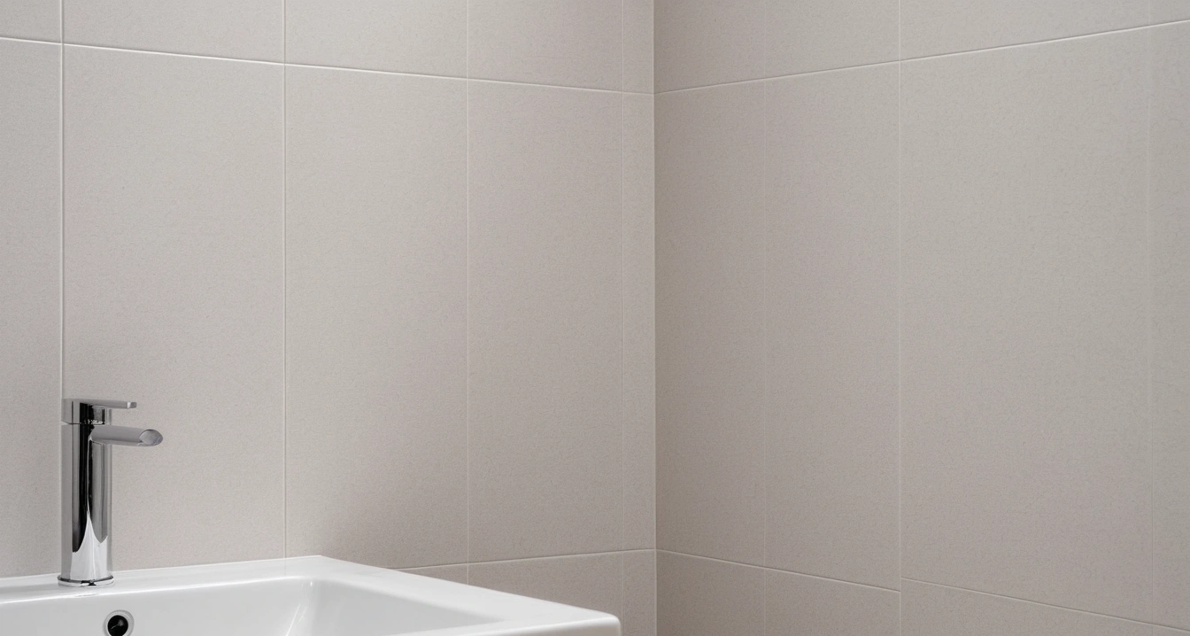 bathroom shiny white tiles and clean cle 1