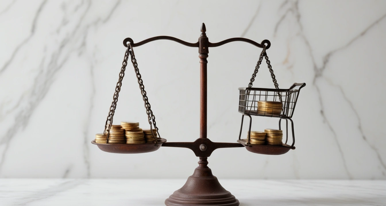 concept of a balancing scale with uneven 1