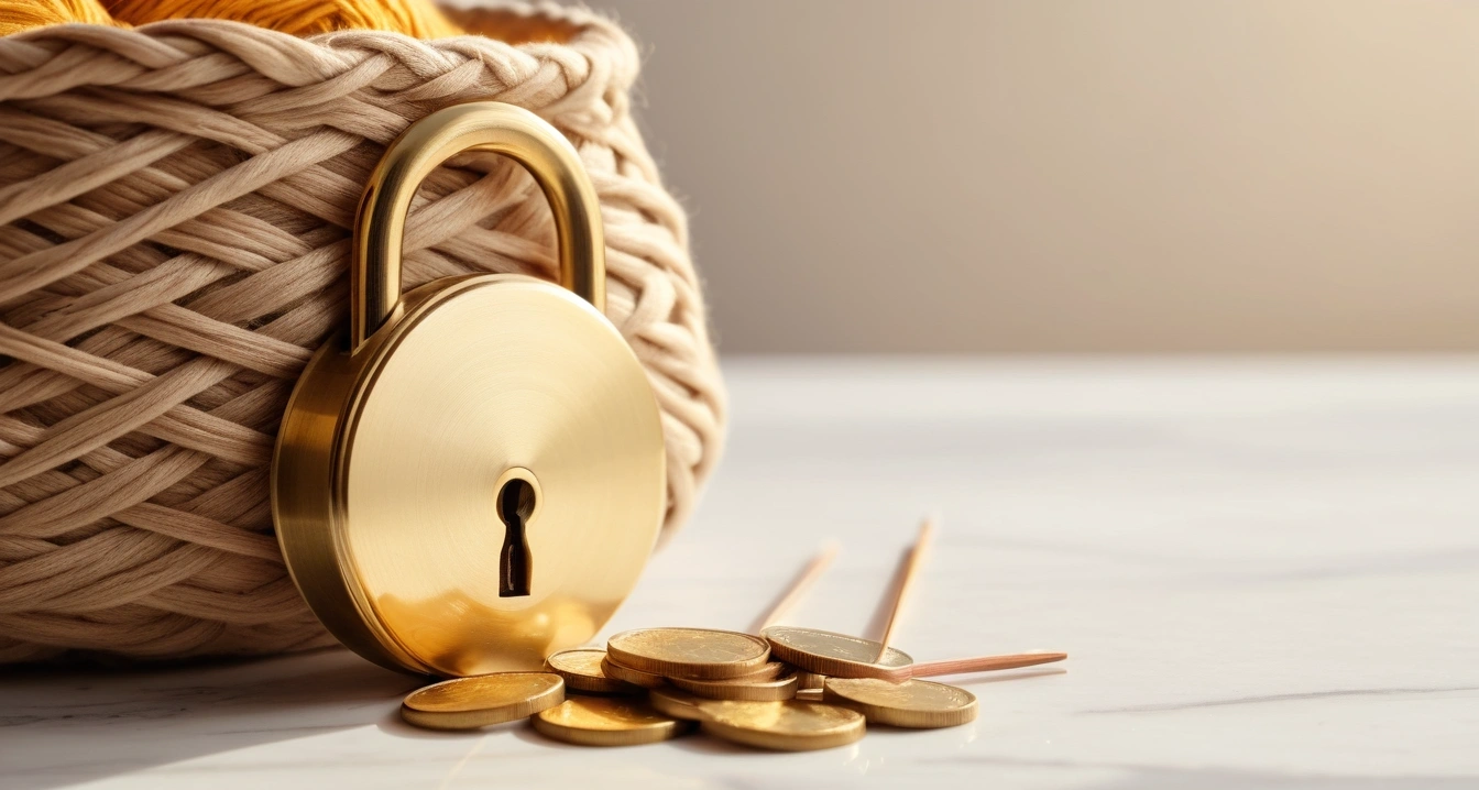 concept of a vintage brass lock on a sta 1