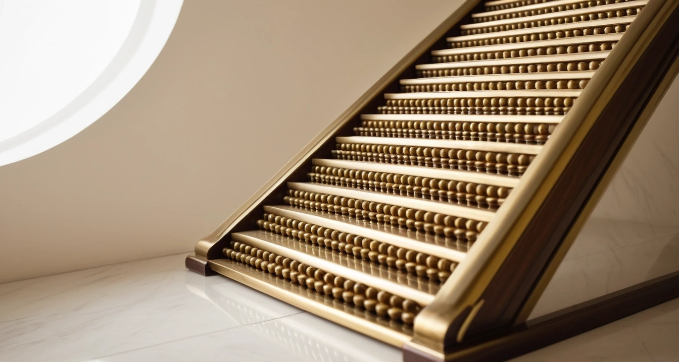 concept of an antique brass abacus with 1